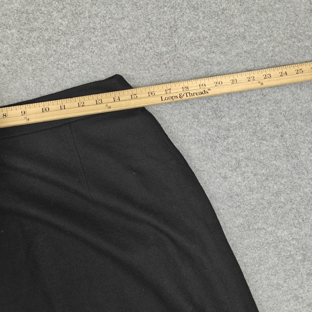 Eileen Fisher Skirt Womens Small Black Wool Knit Midi Pencil Pockets Zip Work - Picture 8 of 11